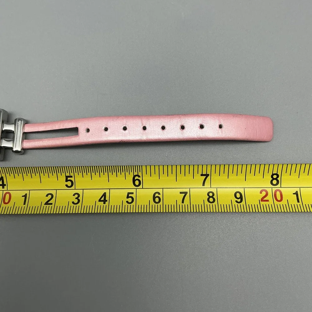 Kenneth Cole Womens Watch 20mm Silver Dial Pink Leather Square New Battery